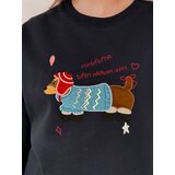 DStreet Bluza damska oversize z haftem DOGSWEETY granatowa | Shoptok.si