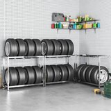  Stalci za gume s 2 razine 3 kom srebrni 110x40x110 cm čelični | shoptok.hr