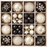  Set božićnih kuglica 88 kom. Crna i zlatna Ø 6 cm Plastika | shoptok.hr
