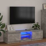 TV ormarić s LED svjetlima siva boja betona 140 x 40 x 36 cm | shoptok.hr