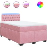 vidaXL Box spring postelja z vzmetnico roza 120x190 cm žamet, (21305222) | Shoptok.si