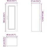 vidaXL zidni kuhinjski ormarić s policom siva sonoma 40 x 31 x 100 cm | shoptok.hr