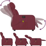 vidaXL Električni masažni naslonjač od tkanine crvena boja vina | shoptok.hr