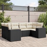  6-dijelni set vrtnih sofa s jastucima crni od poliratana | shoptok.hr