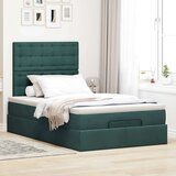 vidaXL Otomanski krevet s madracima&amp LED tamnozeleni 120x200cm baršun | shoptok.hr