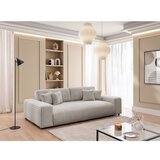 Ropez Svetlo siva raztegljiva/s prostorom za shranjevanje sedežna garnitura iz rebrastega žameta 260 cm Justin – | Shoptok.si
