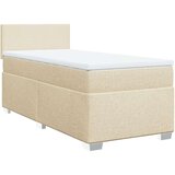  Krevet s oprugama i madracem krem 100 x 200 cm od tkanine | shoptok.hr