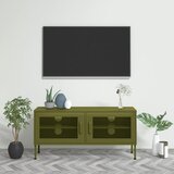 The Living Store TV omarica olivno zelena 105x35x50 cm jeklo - TV Omarica, (21375593) Cene