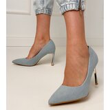 D/CEO Classic denim pumps on a golden stiletto Klaris | Shoptok.si