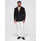 Ombre Men's knitted jacket with a fitted cut - black | Shoptok.si
