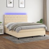  The Living Store Box spring postelja z vzmetnico LED krem 180x200 cm blago - Box Spring Postelja, (21519953) | Shoptok.si