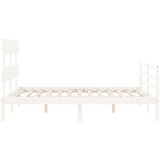  Kreveta s uzglavljem bijeli 120 x 200 cm od masivnog drva | shoptok.hr