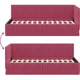  Kutni okvir kreveta Vinska crvena 90 cm x 190 cm Baršun | shoptok.hr