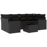 Maison Chic Seti vrtnega pohištva - Vrtna garnitura - Vrtni pohištvo set 7-delna z blazinami črn poli ratan, (21806106) | Shoptok.si