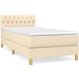 Maison Chic Box spring postelja - Vzmetna postelja z vzmetnico krem 90x190 cm blago SL268, (21890229) | Shoptok.si
