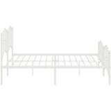 Metalni okvir kreveta uzglavlje i podnožje bijeli 200 x 200 cm | shoptok.hr
