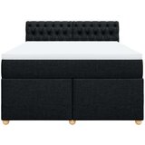 vidaXL Box spring postelja z vzmetnico črna 140x200 cm blago | Shoptok.si