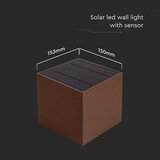 Solarna LED zidna lampa sa senzorom. LED/9W/3,7V 3000/4000/5000K IP65 braon | Eponuda.com