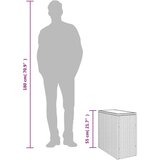  Vrtna miza s stekleno mizno ploščo bež 58x27,5x55cm poli ratan | Shoptok.si