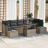 vidaXL Set vrtnih sofa od 8 dijelova s jastucima sivo poliratan | shoptok.hr
