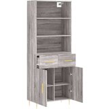 vidaXL Visoka komoda siva sonome 69 5x34x180 cm od konstruiranog drva | shoptok.hr