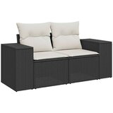  7-dijelni set vrtnih sofa od poliratana s jastucima crni | shoptok.hr