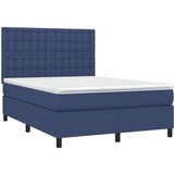  Krevet s oprugama i madracem plavi 140x200 cm od tkanine | shoptok.hr