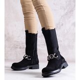 Gemre Black women's ankle boots embellished with a chain Yasarna | shoptok.hr