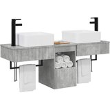  Set ormarića za kupaonicu 3 kom. Betonska siva 53 x 35 x 39 cm | shoptok.hr