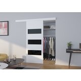 ADRK Drsna stenska vrata ARES z lakobel vloki 96 cm - BELA-LAKIRANA RNA, VISOK SIJAJ | Shoptok.si