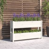 vidaXL visoka greda bela 112x25x66 cm trdna borovina Cene