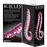 Icicles No. 24 - stekleni dildo z rebrastim jezikom (roza) | Shoptok.si