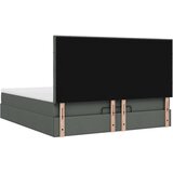 vidaXL Otomanski posteljni okvir z vzmetnicami siv 200x200 cm blago | Shoptok.si