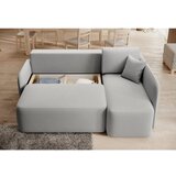 ELTAP Svetlo siva žametna raztegljiva/s prostorom za shranjevanje kotna sedežna garnitura (desni kot/z ležalnikom) Hadson – | Shoptok.si