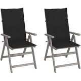 Maison Chic Vrtni stoli - Stol za vrt 2 kosa z blazinami trden akacijev les JS1410, (21877477) | Shoptok.si