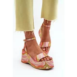 Kesi Patterned Platform Sandals And Wedge Multicolor Wiandia