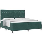 vidaXL Postelja z vzmetnico Temno zelena 200x200 cm Žamet, (22051334) | Shoptok.si