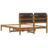  Krevetni okvir s tapiciranim uzglavljem Prirodna i tamnosiva - Prirodna i tamnosiva 120 x 190 cm | shoptok.hr