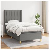  Okvir kreveta s oprugama i madrac tamnosivi 80x200cm od tkanine | shoptok.hr