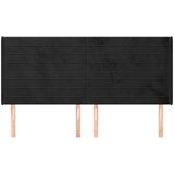  Vzglavje z ušesi črno 163x16x118/128 cm žamet, (20953193) | Shoptok.si