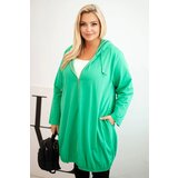 Kesi Women's Plus Size cotton hoodie with zipper green Cijene
