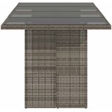  Vrtni stol sa staklenom pločom sivi 190x80x74 cm od poliratana Siva | Shoptok.si
