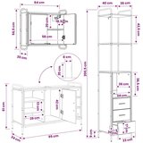  Set ormarića za kupaonicu 3 kom. Hrast sonoma - Hrast sonoma Kuhinjska elemenata (1 vrata i 2 police) + viseći ormarić | shoptok.hr