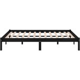 vidaXL Okvir za krevet od masivne borovine crni 135 x 190 cm UK bračni | shoptok.hr