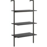 Furnova 3-nadstropni prislonski regal črn 64x35x120,5 cm, (21933524) | Shoptok.si