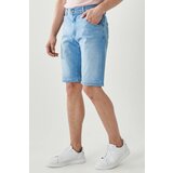 AC&Co / Altınyıldız Classics Men's Ice Blue Comfort Fit Comfortable Cut, 5 Pockets Flexible Denim Jeans Shorts. Cene