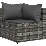  Kutna vrtna sofa od poliratana s jastucima siva | shoptok.hr
