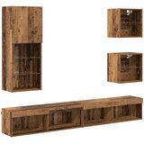 TV zidne jedinice s LED-om 5 pcs Staro drvo Konstruirano drvo | shoptok.hr
