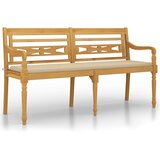  Klupa Batavia s bež jastukom 150 cm od masivne tikovine | shoptok.hr