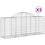  Lučne gabionske košare 3 kom 200x50x80/100 cm pocinčano željezo | shoptok.hr